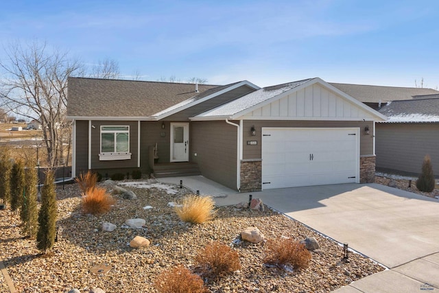 ranch-style home with a garage