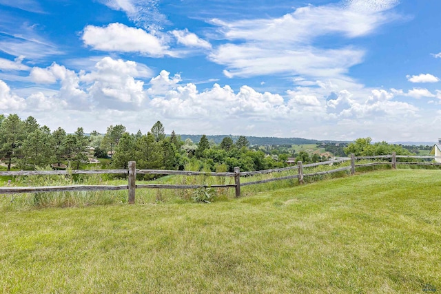 view of yard featuring a rural view