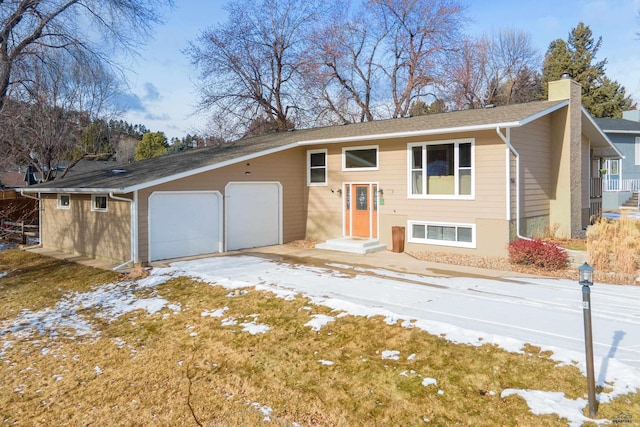 view of front of house with a garage