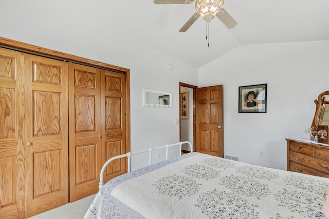 1021 Alta Vista Dr, Rapid City, SD 57701 - bedroom featuring lofted ceiling and ceiling fan
