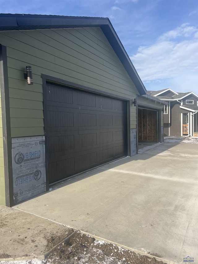 view of garage