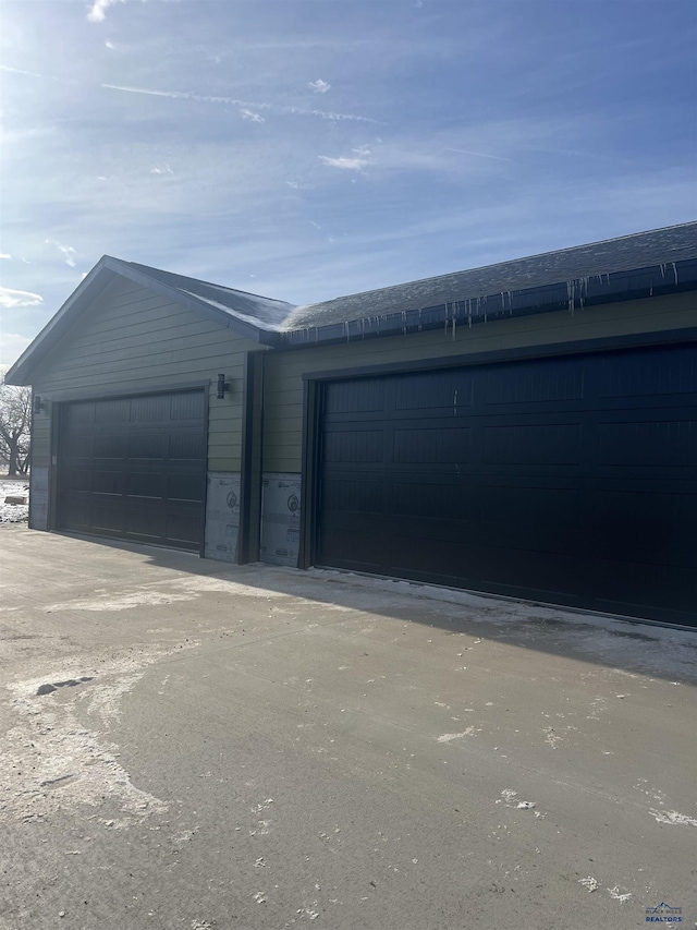 view of garage