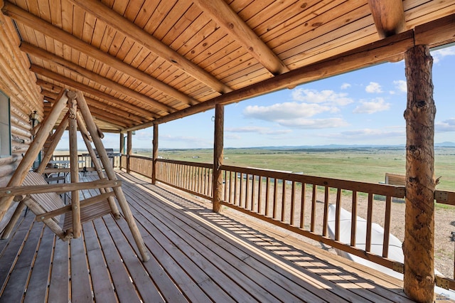 deck with a rural view