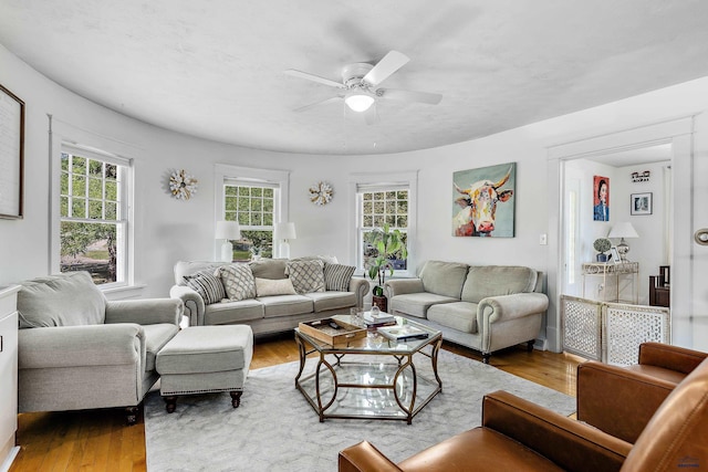 1016 W Blvd, Rapid City, SD 57701 - living room with a textured ceiling, light wood-style flooring, and a ceiling fan