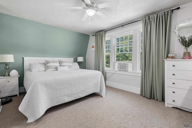 1016 W Blvd, Rapid City, SD 57701 - carpeted bedroom with cooling unit, ceiling fan, a textured ceiling, and baseboards