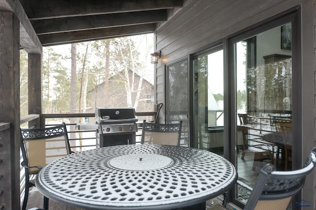 21268 Rubys Way, Lead, SD 57754 - sunroom featuring beam ceiling
