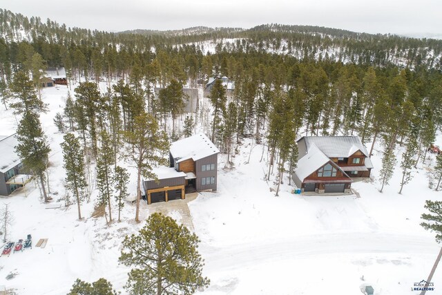 21268 Rubys Way, Lead, SD 57754 - snowy aerial view with a forest view