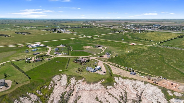 bird's eye view with a rural view