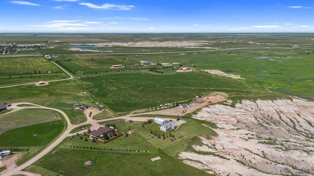 aerial view with a rural view