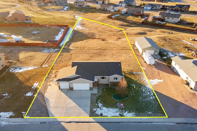 birds eye view of property featuring a residential view