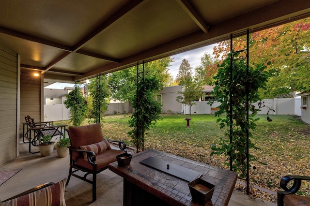 view of patio featuring a fenced backyard