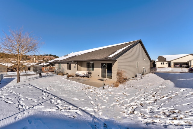 view of snow covered exterior