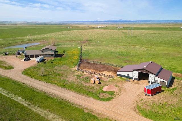 bird's eye view with a rural view