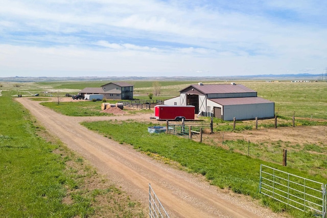 aerial view with a rural view