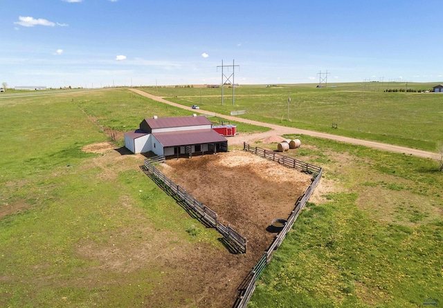 aerial view featuring a rural view