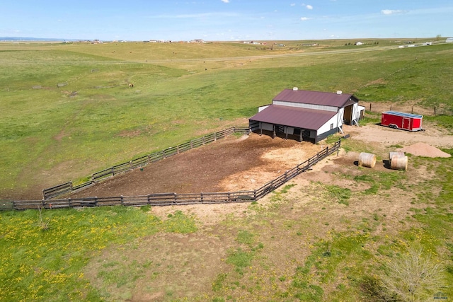 drone / aerial view featuring a rural view