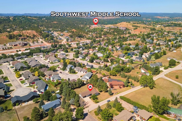 aerial view with a residential view