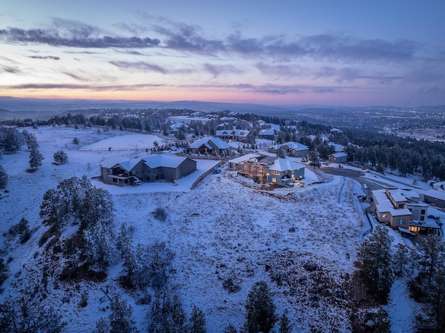 view of snowy aerial view