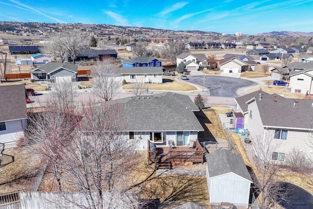 bird's eye view with a residential view and a mountain view
