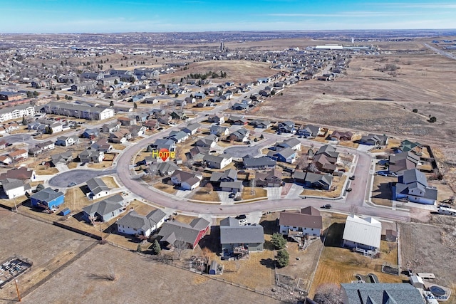 bird's eye view featuring a residential view