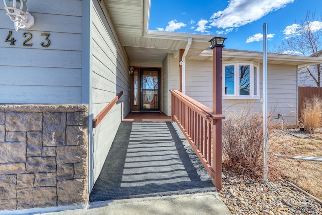 view of doorway to property