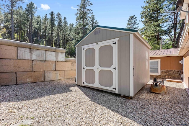 view of shed