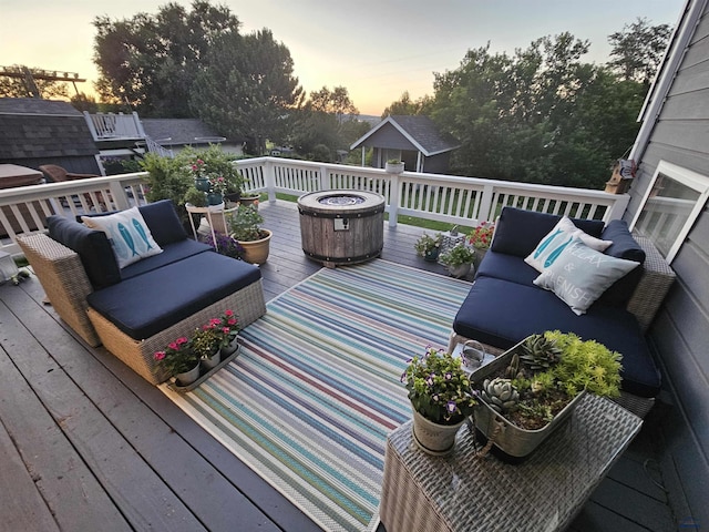 view of deck at dusk