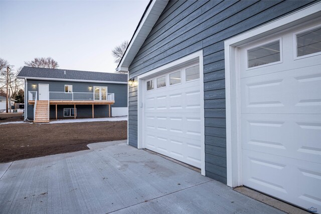 view of garage