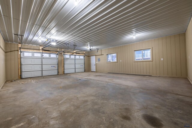 garage featuring metal wall