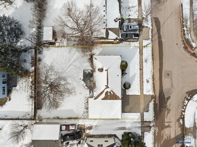 view of snowy aerial view