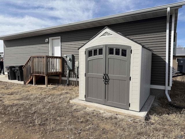 view of shed