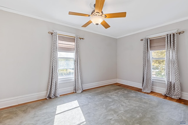 1120 W Blvd, Rapid City, SD 57701 - empty room featuring ceiling fan, baseboards, and ornamental molding