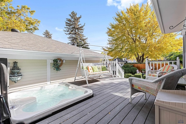 1120 W Blvd, Rapid City, SD 57701 - wooden terrace featuring hot tub deck surround