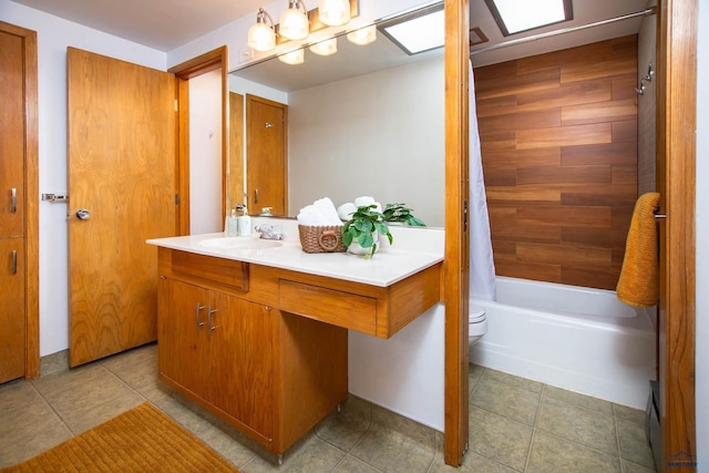 1515 Forest Dr, Rapid City, SD 57701 - bathroom with shower / bath combo with shower curtain, toilet, vanity, and tile patterned flooring