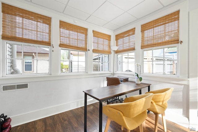 1000 W Blvd, Rapid City, SD 57701 - sunroom / solarium with a wealth of natural light, visible vents, a drop ceiling, and wood finished floors