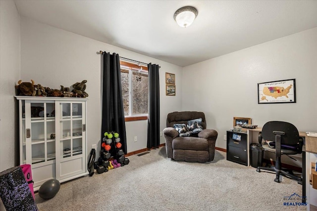 19329 US Highway 85, Belle Fourche, SD 57717 - carpeted home office featuring baseboards and visible vents