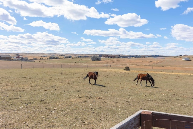 view of yard with a rural view