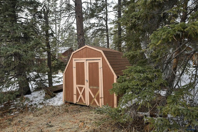 view of shed