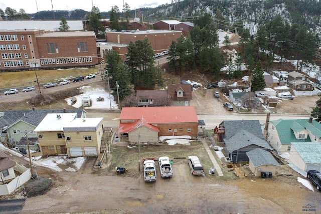 birds eye view of property with a residential view
