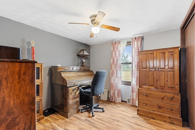 4024 W Main, Rapid City, SD 57702 - office featuring baseboards, light wood-style flooring, and a ceiling fan