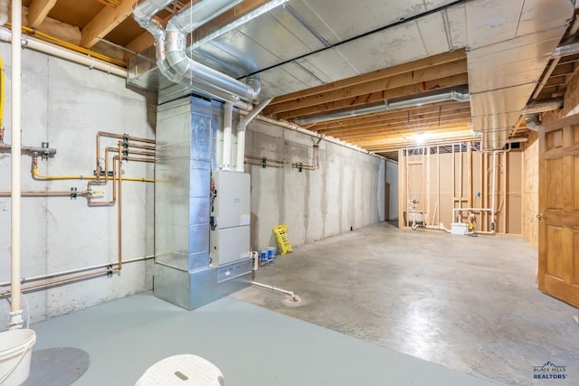 view of unfinished basement