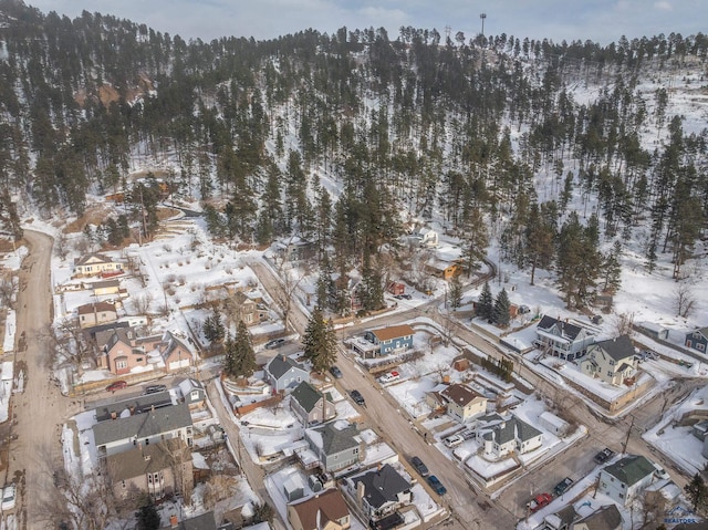 37 Washington St, Deadwood, SD 57732 - snowy aerial view featuring a residential view