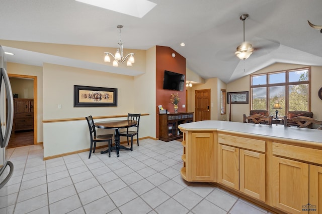 24354 Rushmore Ranch Rd, Keystone, SD 57751 - kitchen with light tile patterned flooring, open floor plan, and light countertops