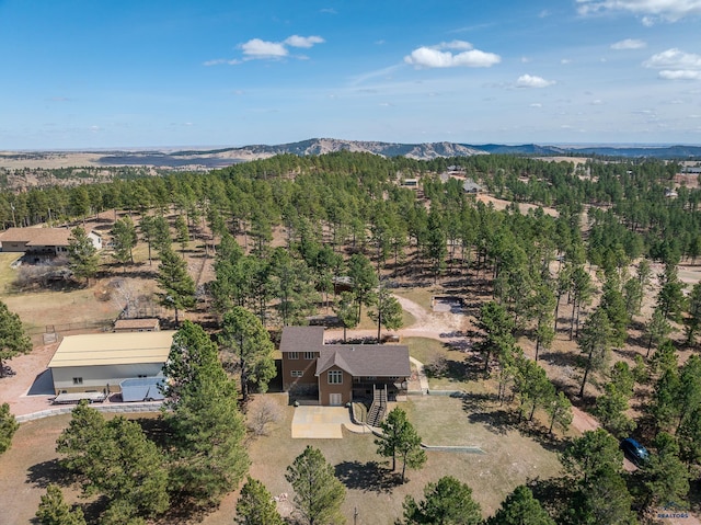 24354 Rushmore Ranch Rd, Keystone, SD 57751 - birds eye view of property featuring a forest view and a mountain view
