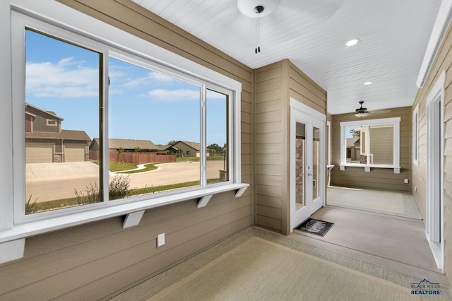 3129 Hazelnut Ln, Rapid City, SD 57703 - unfurnished sunroom featuring a ceiling fan