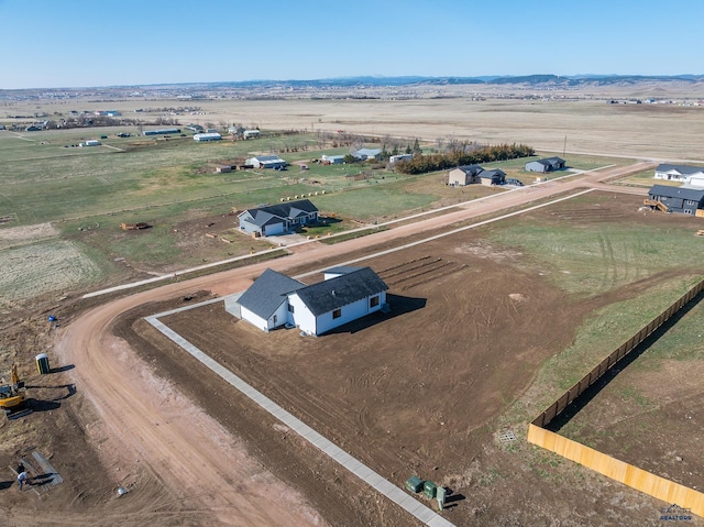 drone / aerial view with a rural view