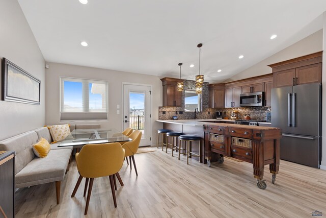 4403 Targhee Dr, Rapid City, SD 57702 - interior space with light wood-style floors, lofted ceiling, and recessed lighting