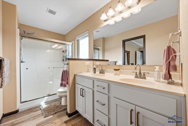 2678 Meadows Dr, Sturgis, SD 57785 - full bathroom with a sink, visible vents, toilet, and a stall shower