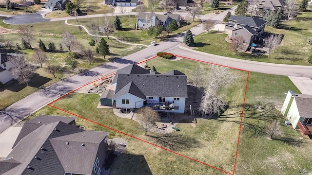 bird's eye view with a residential view