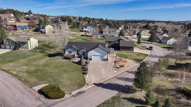 aerial view with a residential view